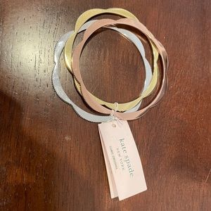NWT Kate Spade Slender Scallop 3 Ring Bracelets